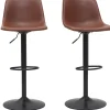 Tabourets de bar vintage réglables pivotants marron clair (lot de 2) NEW ROCK