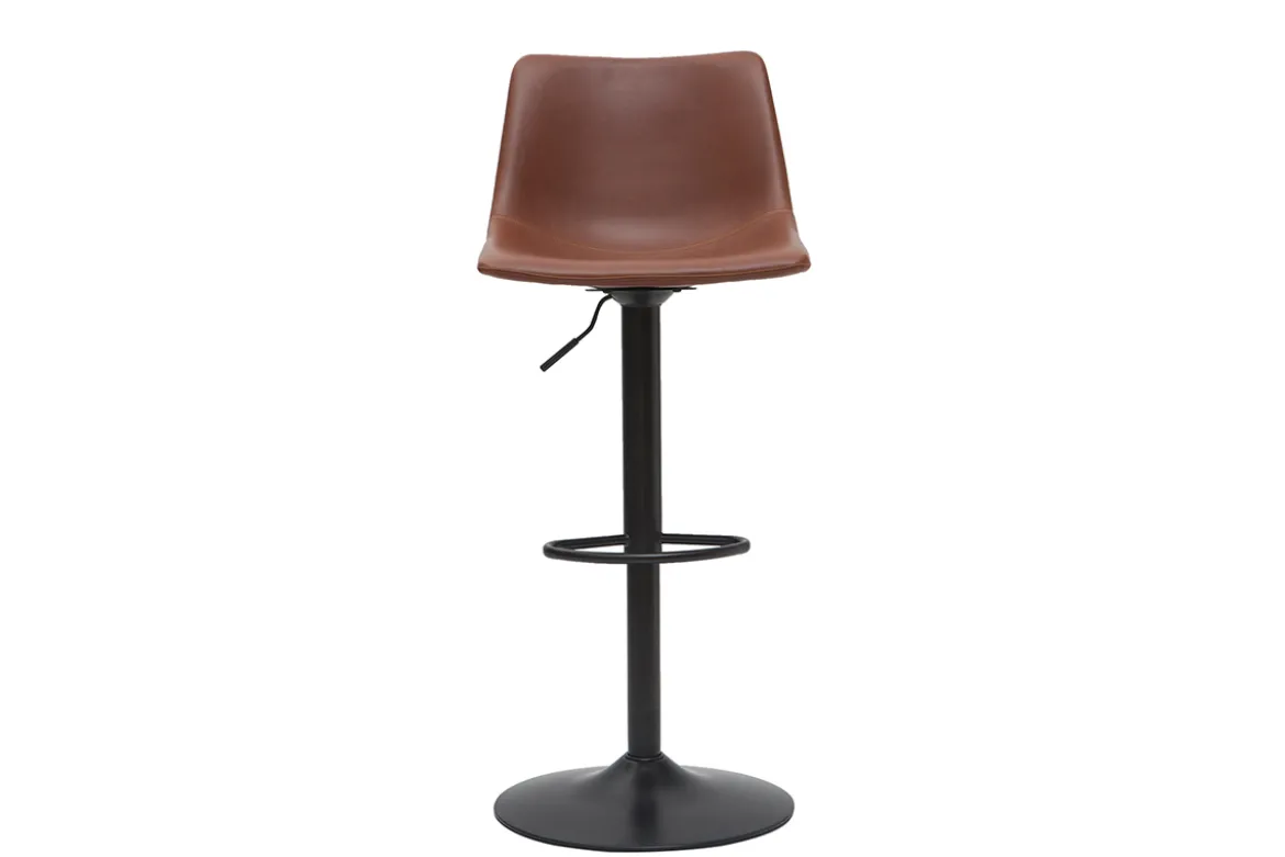 Tabourets de bar vintage réglables pivotants marron clair (lot de 2) NEW ROCK