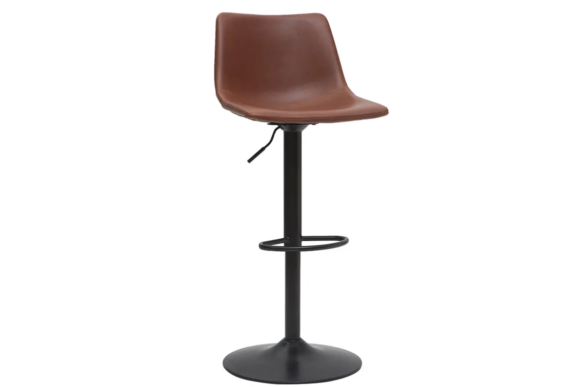 Tabourets de bar vintage réglables pivotants marron clair (lot de 2) NEW ROCK