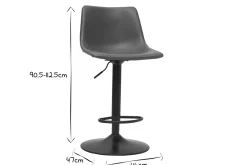 Tabourets de bar vintage réglables pivotants marron clair (lot de 2) NEW ROCK