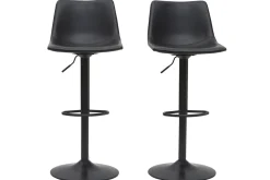Tabourets de bar vintage réglables pivotants noirs (lot de 2) NEW ROCK