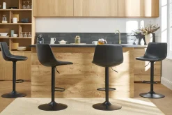 Tabourets de bar vintage réglables pivotants noirs (lot de 2) NEW ROCK