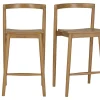Tabourets de jardin empilables en bois teck massif H70 cm (lot de 2) OMBAK