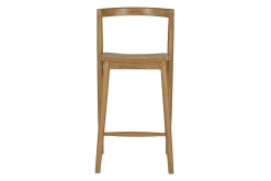 Tabourets de jardin empilables en bois teck massif H70 cm (lot de 2) OMBAK