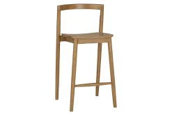 Tabourets de jardin empilables en bois teck massif H70 cm (lot de 2) OMBAK