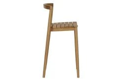 Tabourets de jardin empilables en bois teck massif H70 cm (lot de 2) OMBAK