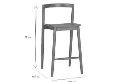 Tabourets de jardin empilables en bois teck massif H70 cm (lot de 2) OMBAK