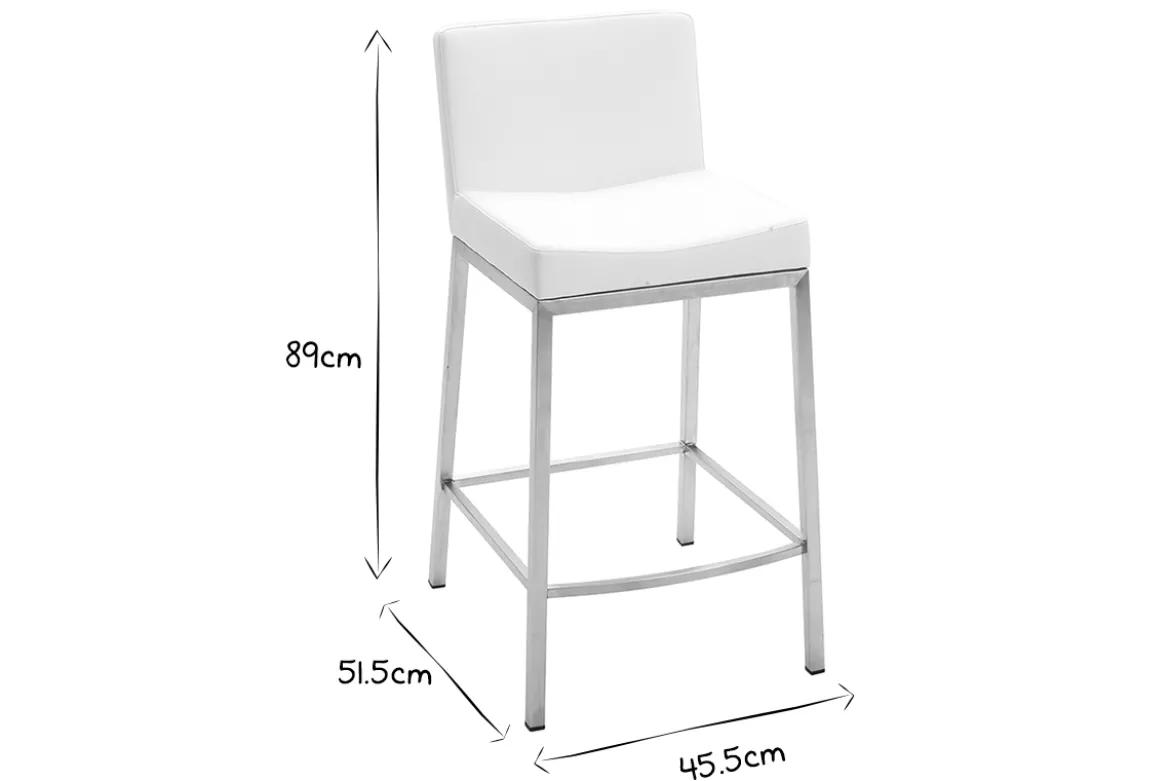 Tabourets design blanc H66 cm (lot de 2) EPSILON