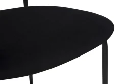Tabourets design en velours noir, métal noir et cannage rotin (lot de 2) MIRANDA
