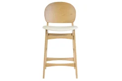 Tabourets scandinaves en bois clair frêne et blanc H68 cm (lot de 2) ELTON