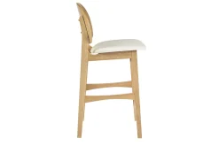Tabourets scandinaves en bois clair frêne et blanc H68 cm (lot de 2) ELTON