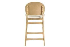 Tabourets scandinaves en bois clair frêne et blanc H68 cm (lot de 2) ELTON