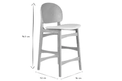 Tabourets scandinaves en bois clair frêne et blanc H68 cm (lot de 2) ELTON