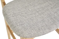 Tabourets scandinaves en bois clair frêne et tissu gris clair H66 cm (lot de 2) SOQUETTE