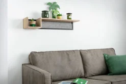 Étagère murale industrielle en bois manguier massif et métal noir L90 cm RACK