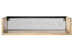 Étagère murale industrielle en bois manguier massif et métal noir L60 cm RACK