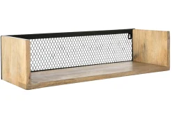 Étagère murale industrielle en bois manguier massif et métal noir L60 cm RACK