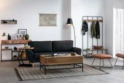 Étagère murale industrielle en bois manguier massif et métal noir L60 cm RACK