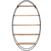 Étagère murale ovale en bois massif et métal noir H130 cm HANG