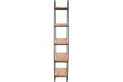 Étagère murale ovale en bois massif et métal noir H130 cm HANG