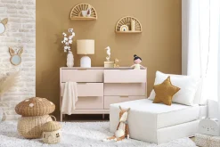 Étagères murales en rotin naturel et cannage (lot de 2) BOW