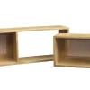 Étagères niches murales gigognes en bois manguier massif et cannage rotin L80 cm (lot de 2) ACANGE