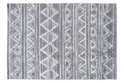 Tapis berbere avec motifs en relief blanc et gris 160 x 230 cm ERGA