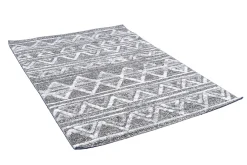 Tapis berbere avec motifs en relief blanc et gris 160 x 230 cm ERGA
