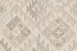 Tapis berbère beige à motifs en laine et coton 60 x 120 cm MAKAÏ