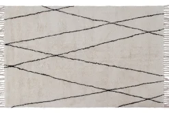 Tapis berbère à franges en coton écru 160 x 230cm HODNA