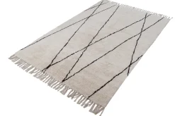 Tapis berbère à franges en coton écru 160 x 230cm HODNA