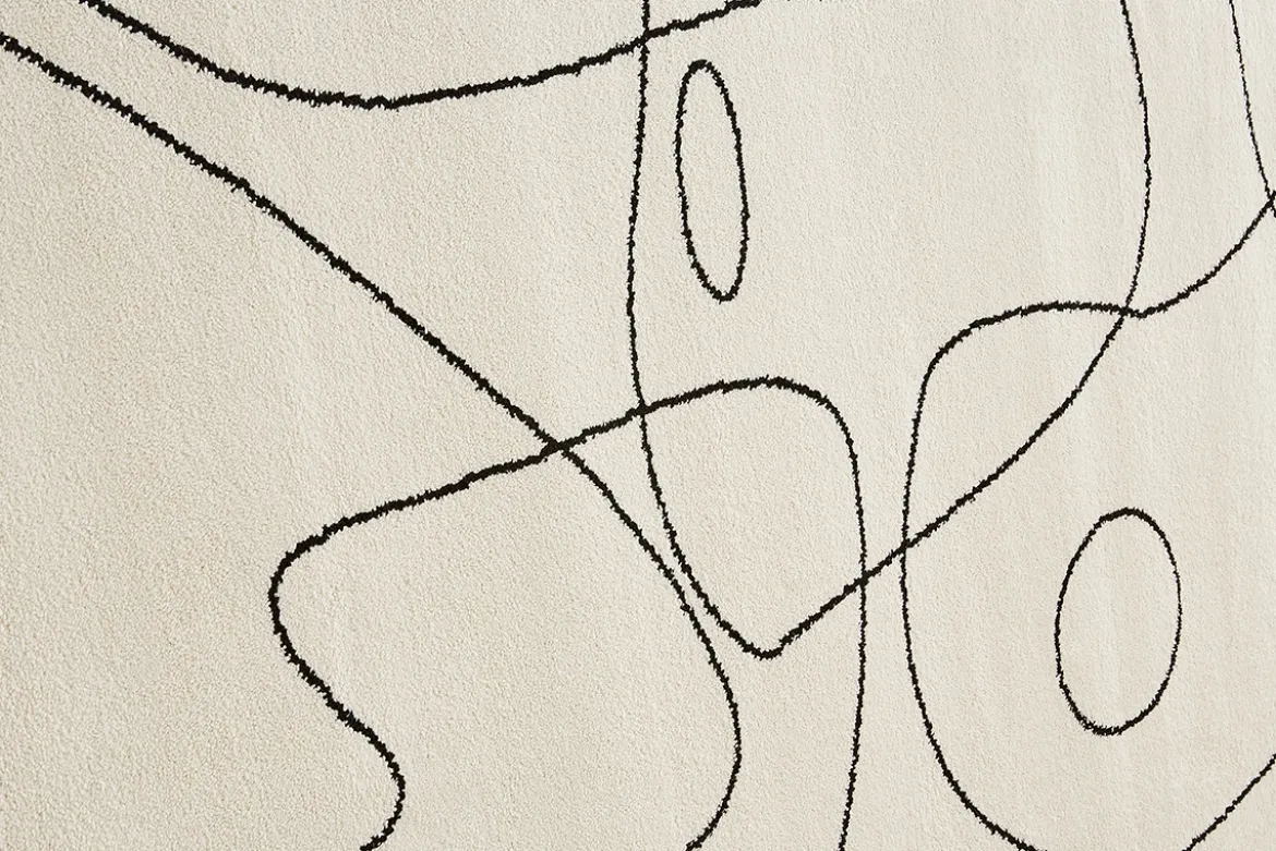 Tapis blanc motif line art 160 x 230 cm ARTISTE