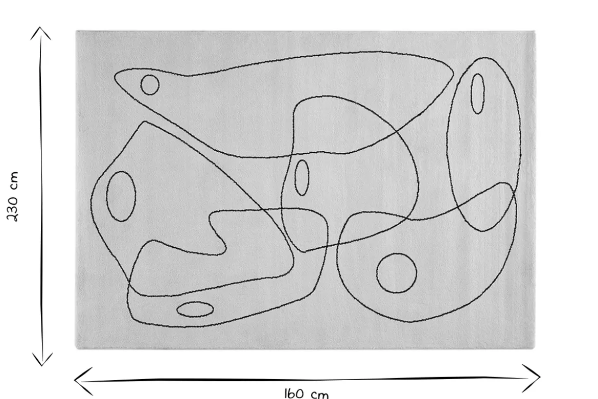 Tapis blanc motif line art 160 x 230 cm ARTISTE