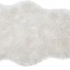 Tapis descente de lit imitation fourrure blanche 60 x 90 cm MEGEVE