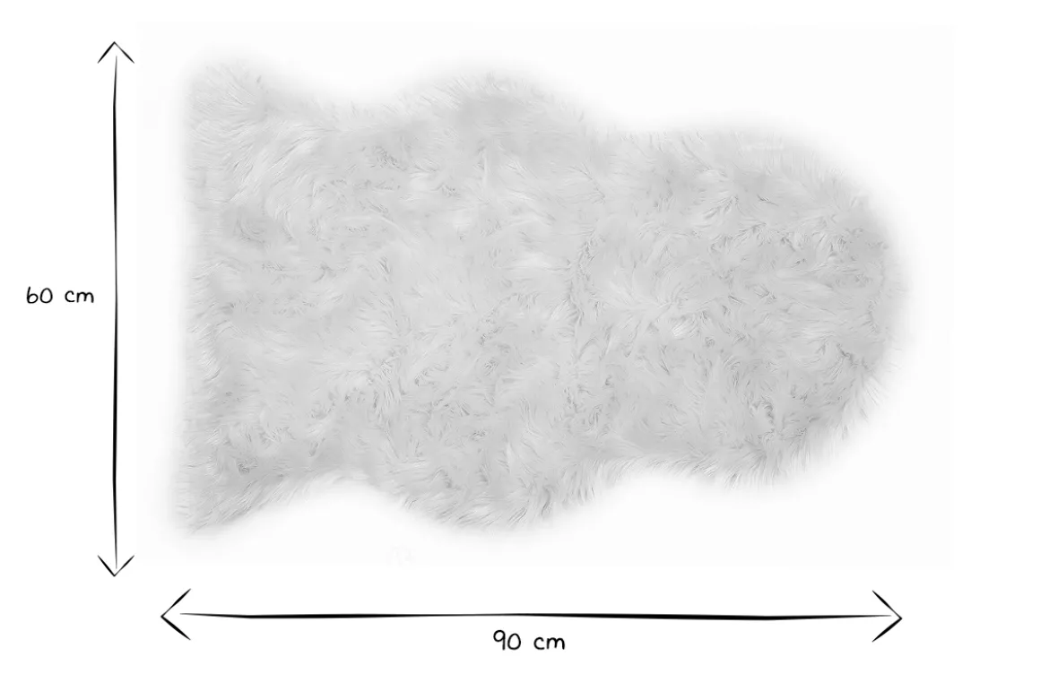 Tapis descente de lit imitation fourrure blanche 60 x 90 cm MEGEVE