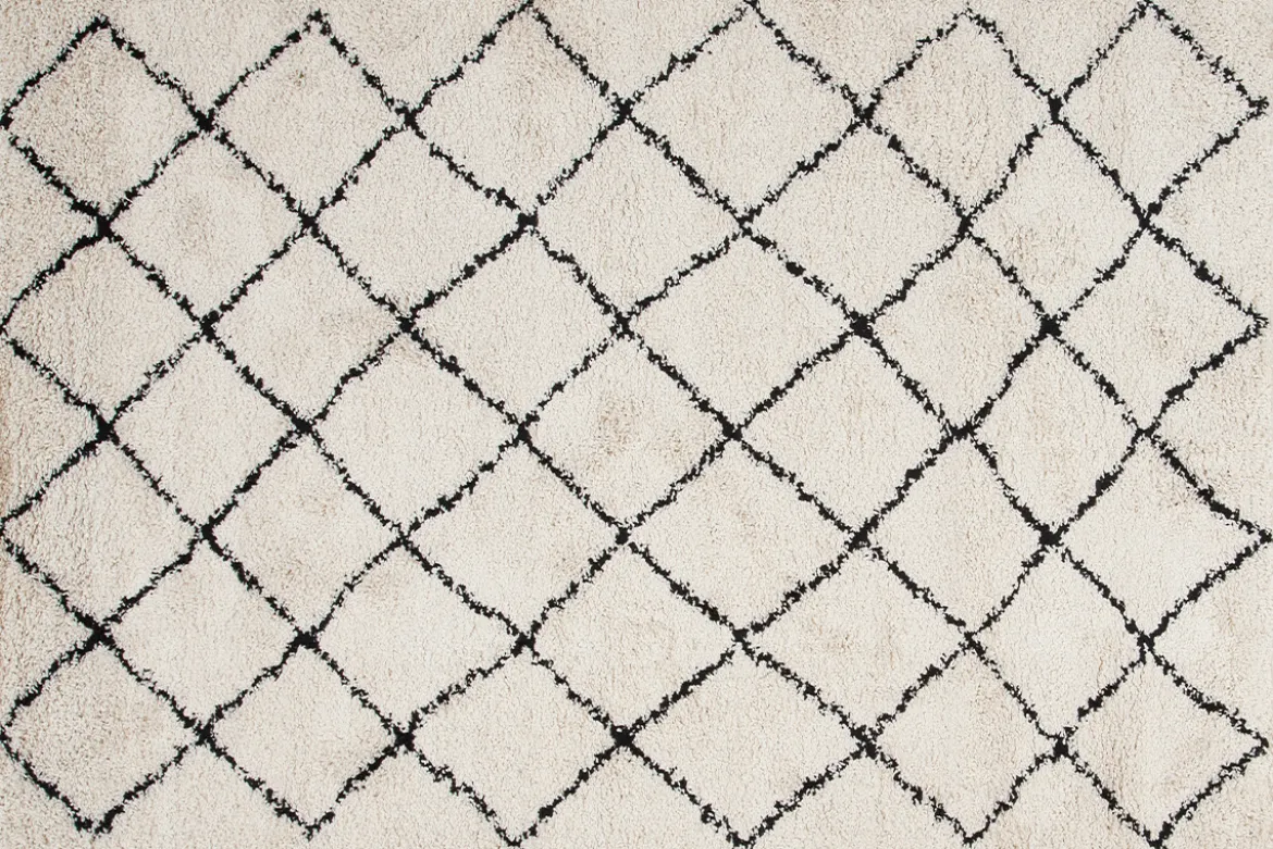 Tapis / descente de lit style berbère écru 60 x 120 cm ZELIA