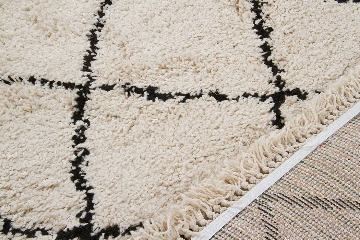 Tapis / descente de lit style berbère écru 60 x 120 cm ZELIA