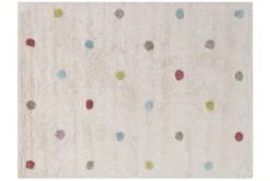 Tapis enfant en coton beige motif pois multicolore 100 x 150 cm DADA