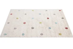 Tapis enfant en coton beige motif pois multicolore 100 x 150 cm DADA