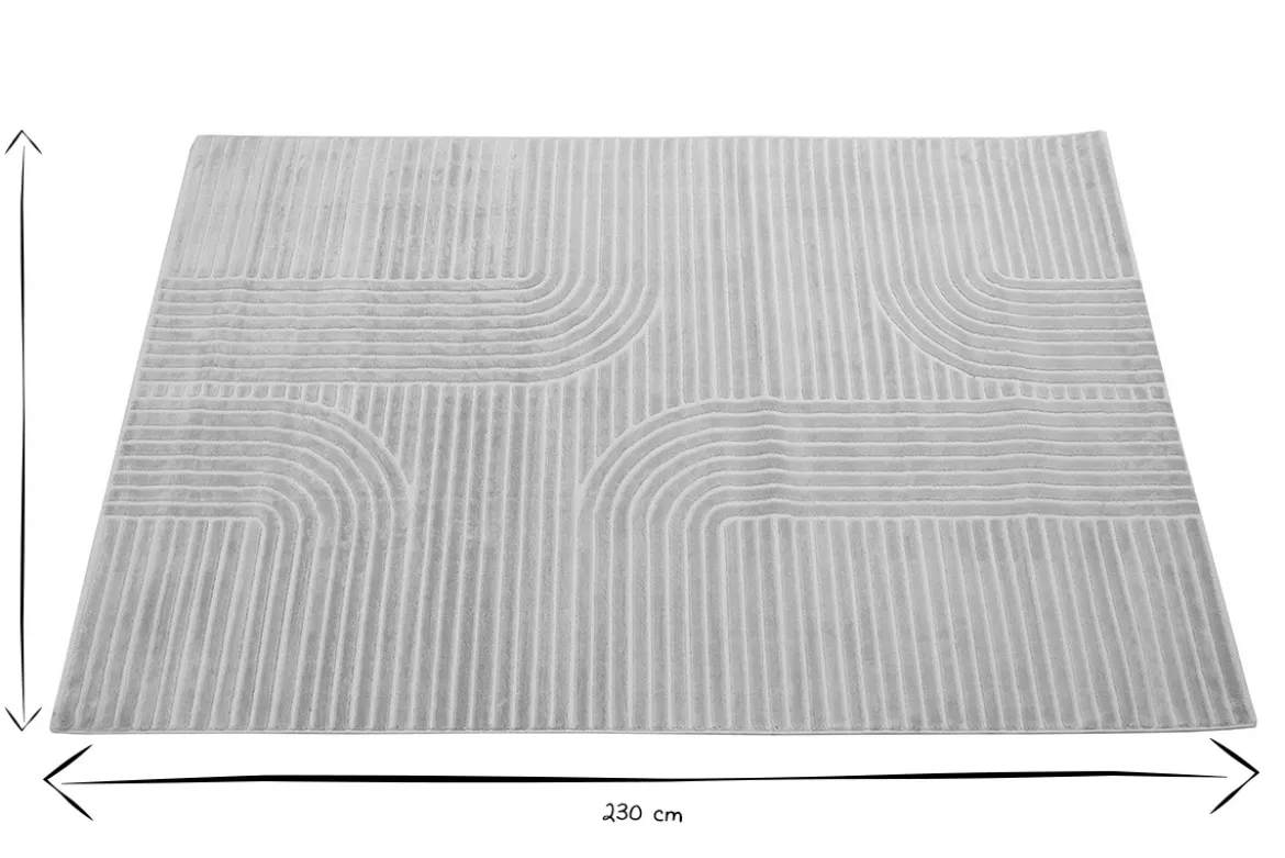 Tapis graphique rectangulaire beige 160 x 230 cm MAGNUS