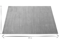 Tapis graphique rectangulaire gris 160 x 230 cm MAGNUS
