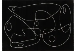 Tapis noir motif line art 160x230 cm ARTISTE
