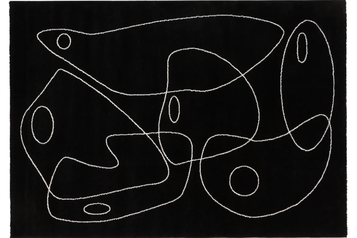 Tapis noir motif line art 160x230 cm ARTISTE