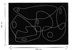 Tapis noir motif line art 160x230 cm ARTISTE