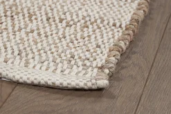 Tapis rectangulaire beige en jute et coton tissé 160 x 230 cm CAMAO