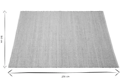 Tapis rectangulaire beige en jute et coton tissé 160 x 230 cm CAMAO
