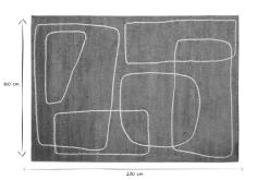 Tapis rectangulaire motif line art terracotta et blanc 160 x 230 cm TIANA