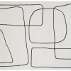 Tapis rectangulaire motif line art blanc cassé et noir 160 x 230 cm TIANA