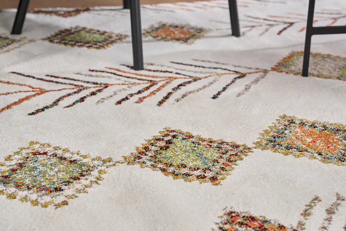 Tapis rectangulaire à motifs berbères multicolores 160 x 230 cm SPELL