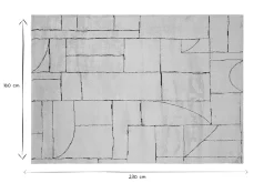Tapis rectangulaire à motifs géométriques blanc cassé et noir 160 x 230 cm ENVY